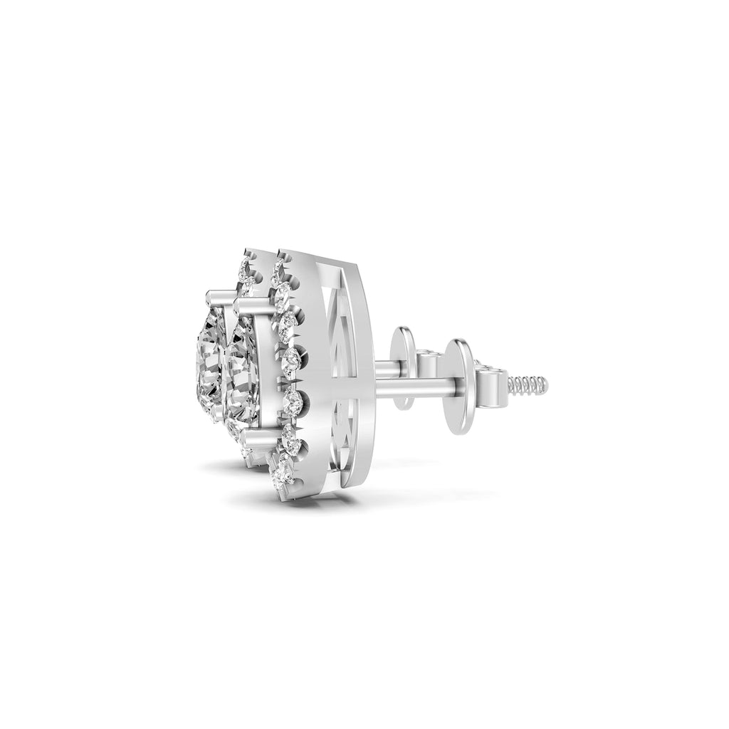 Pear Halo Lab-Grown Diamond Stud Earrings