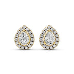 Pear Halo Lab-Grown Diamond Stud Earrings
