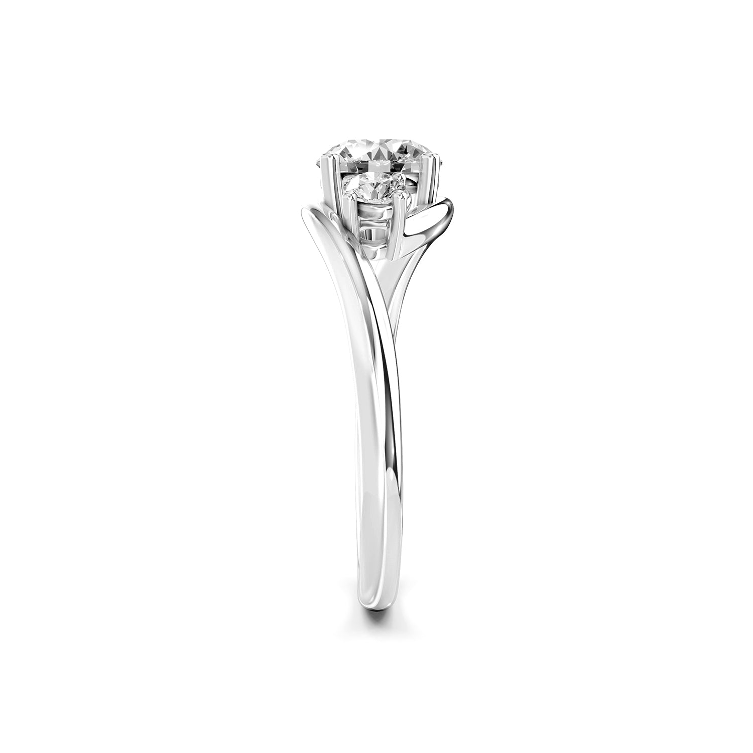 Round Cut Three-Stone Lab-Grown Diamond Ring