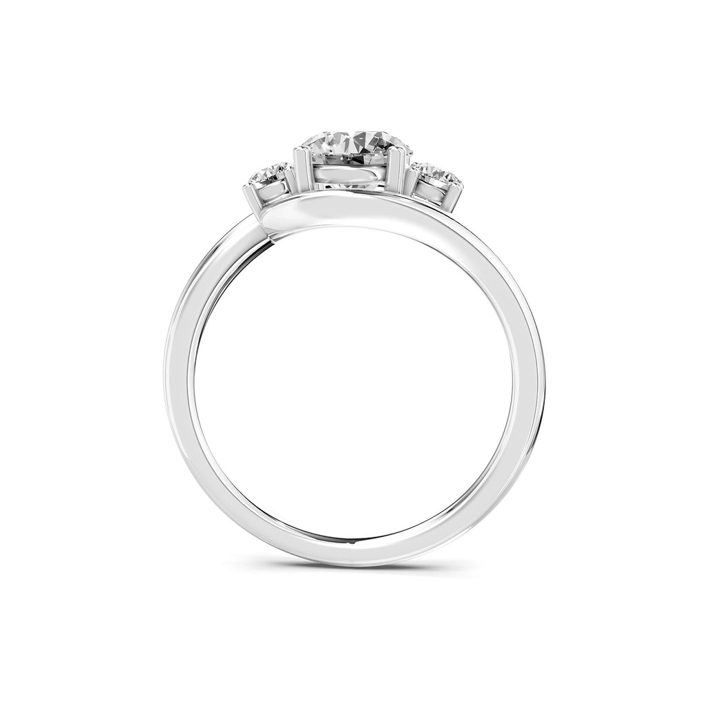 Round Cut Three-Stone Lab-Grown Diamond Ring
