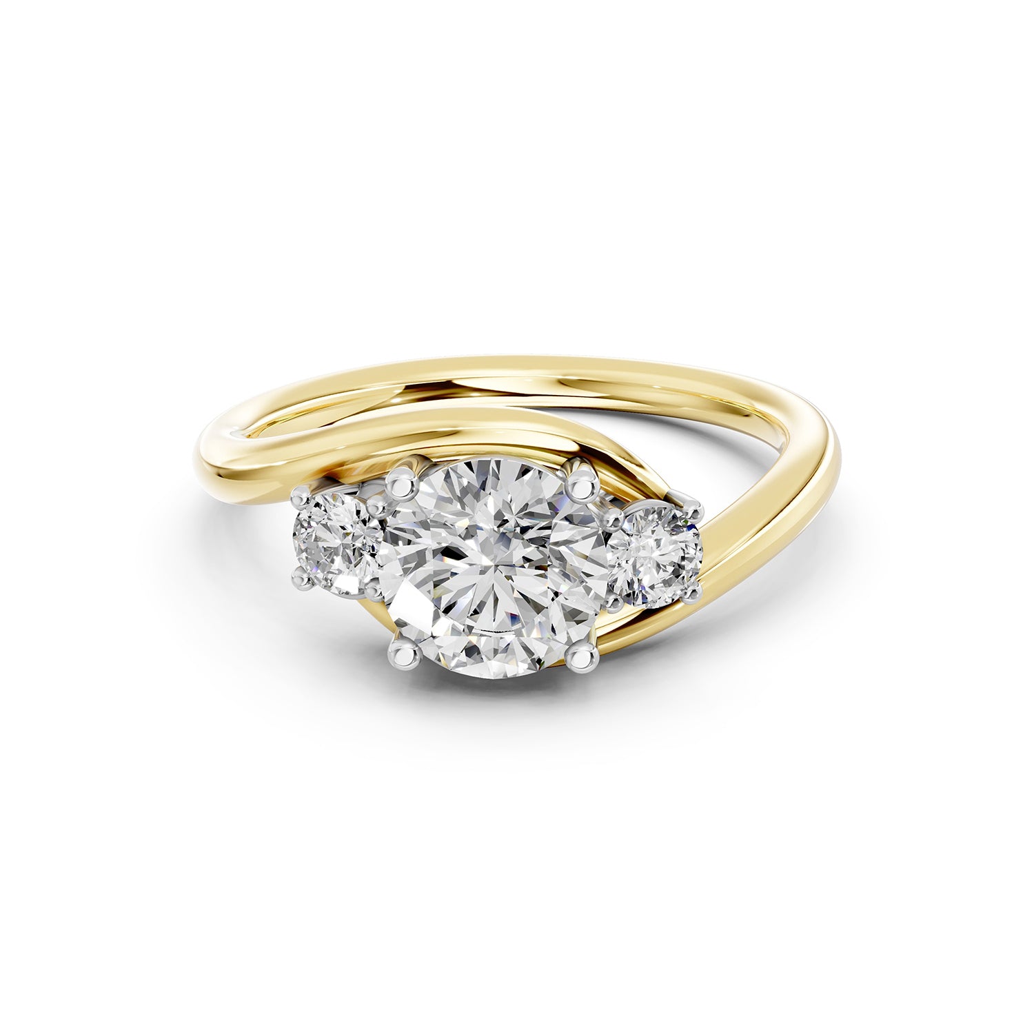 Round Cut Three-Stone Lab-Grown Diamond Ring
