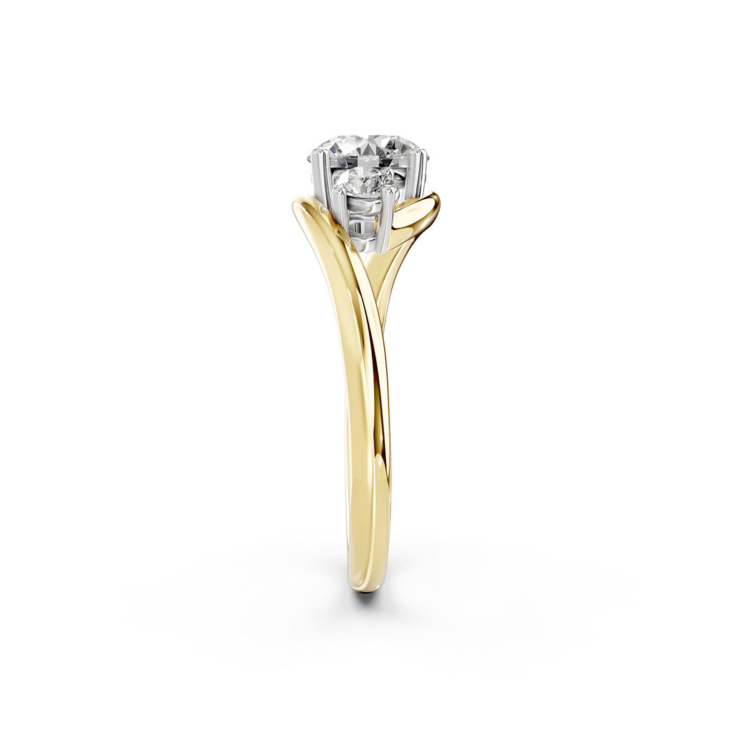 Round Cut Three-Stone Lab-Grown Diamond Ring