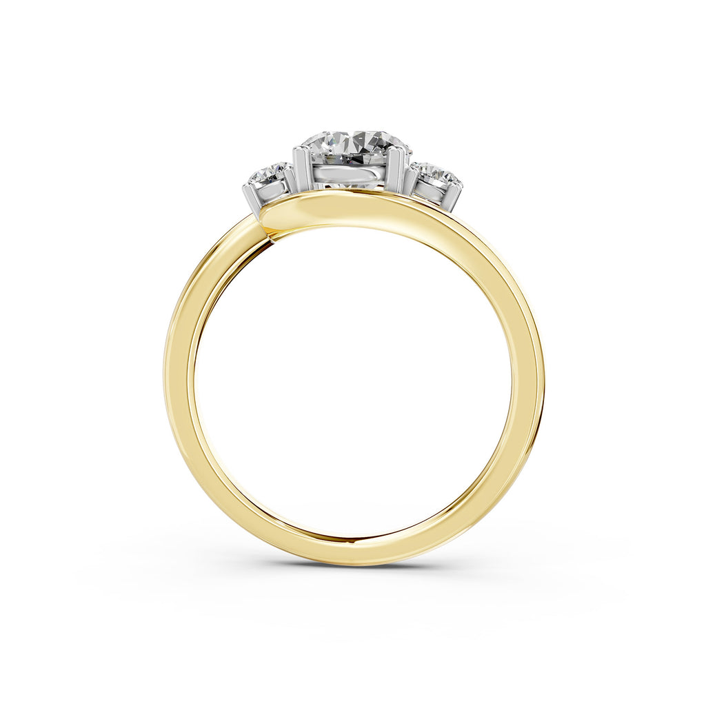 Round Cut Three-Stone Lab-Grown Diamond Ring