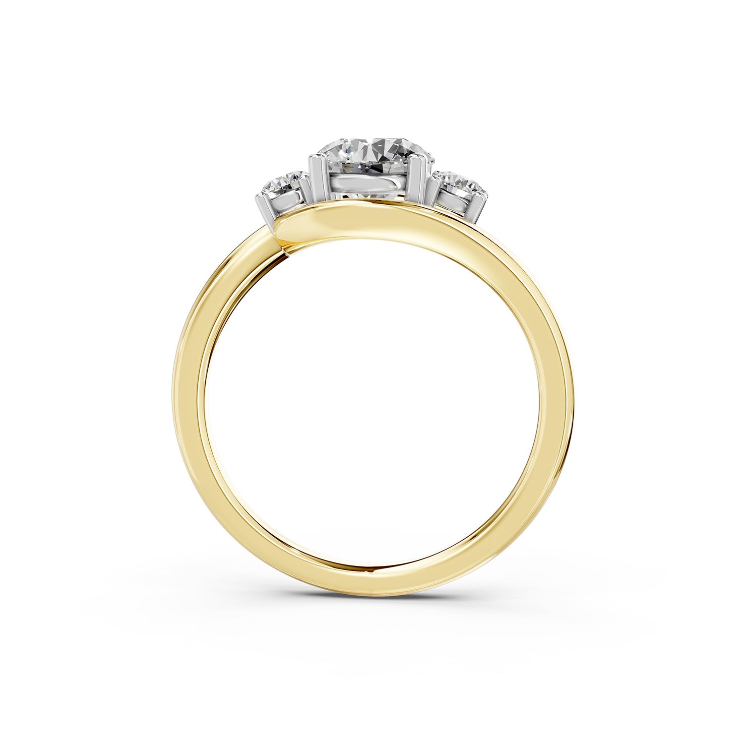 Round Cut Three-Stone Lab-Grown Diamond Ring