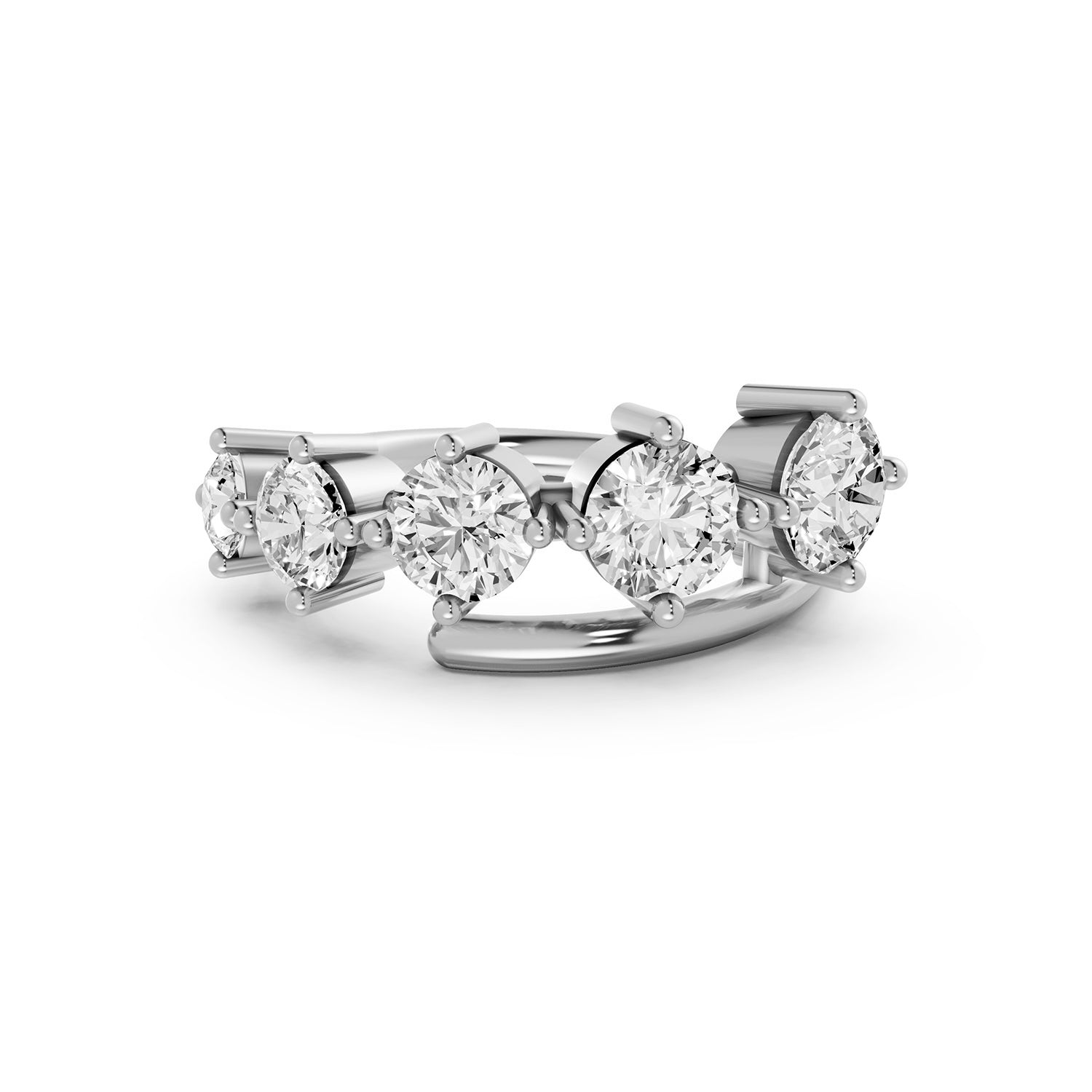 Round Cut Lab-Grown Diamond Open Ring