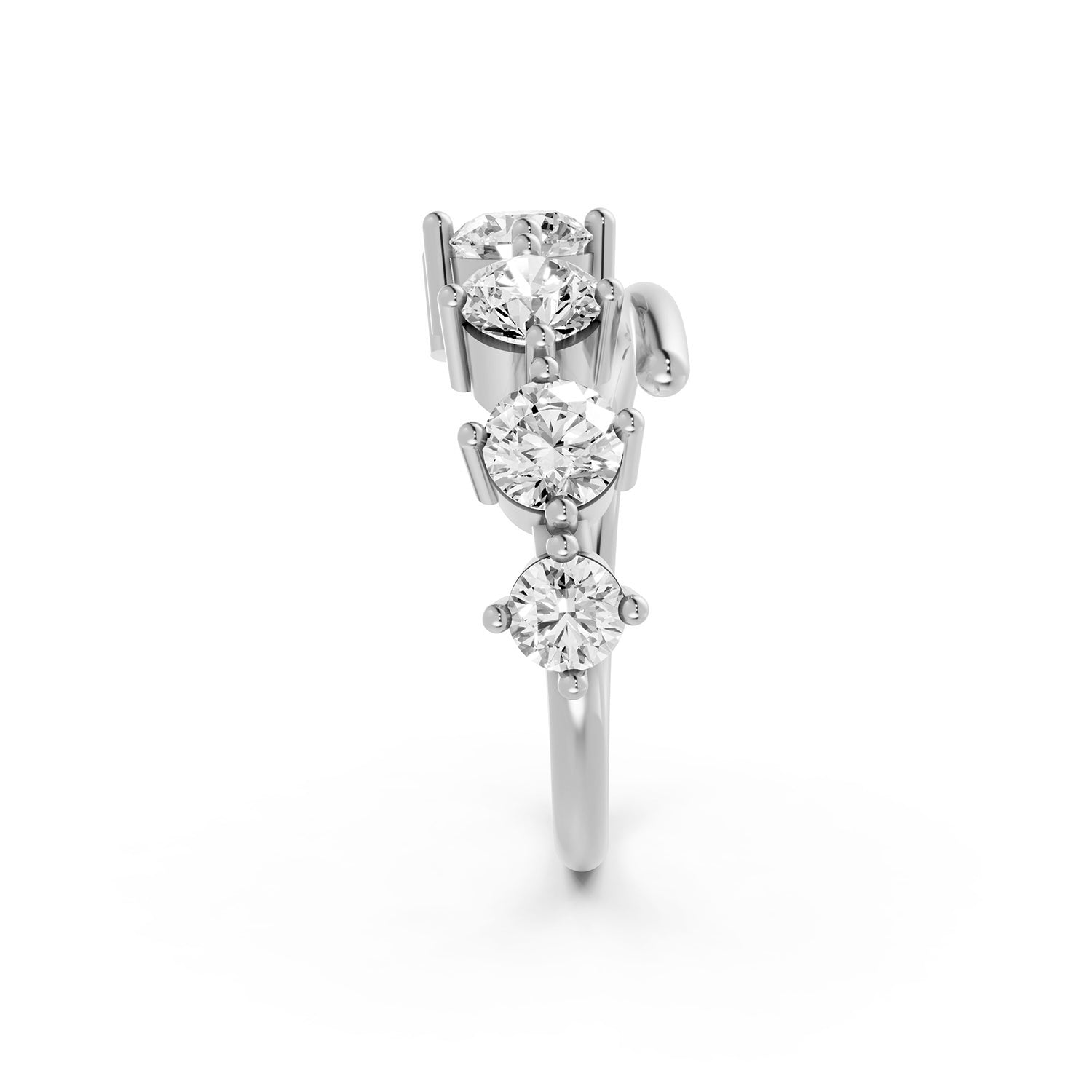 Round Cut Lab-Grown Diamond Open Ring
