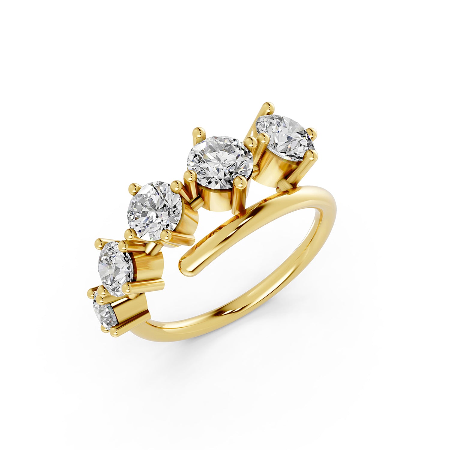 Round Cut Lab-Grown Diamond Open Ring