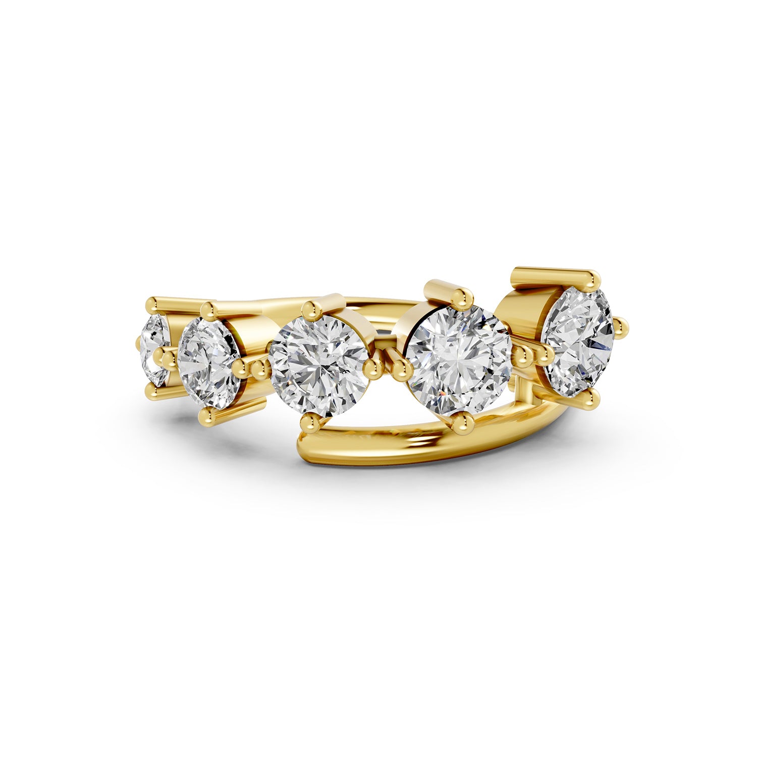 Round Cut Lab-Grown Diamond Open Ring