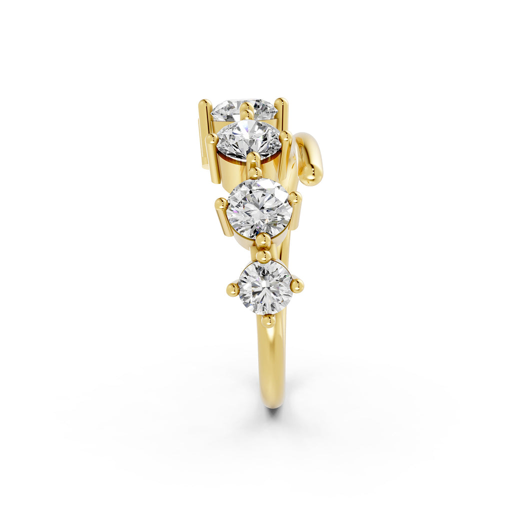 Round Cut Lab-Grown Diamond Open Ring