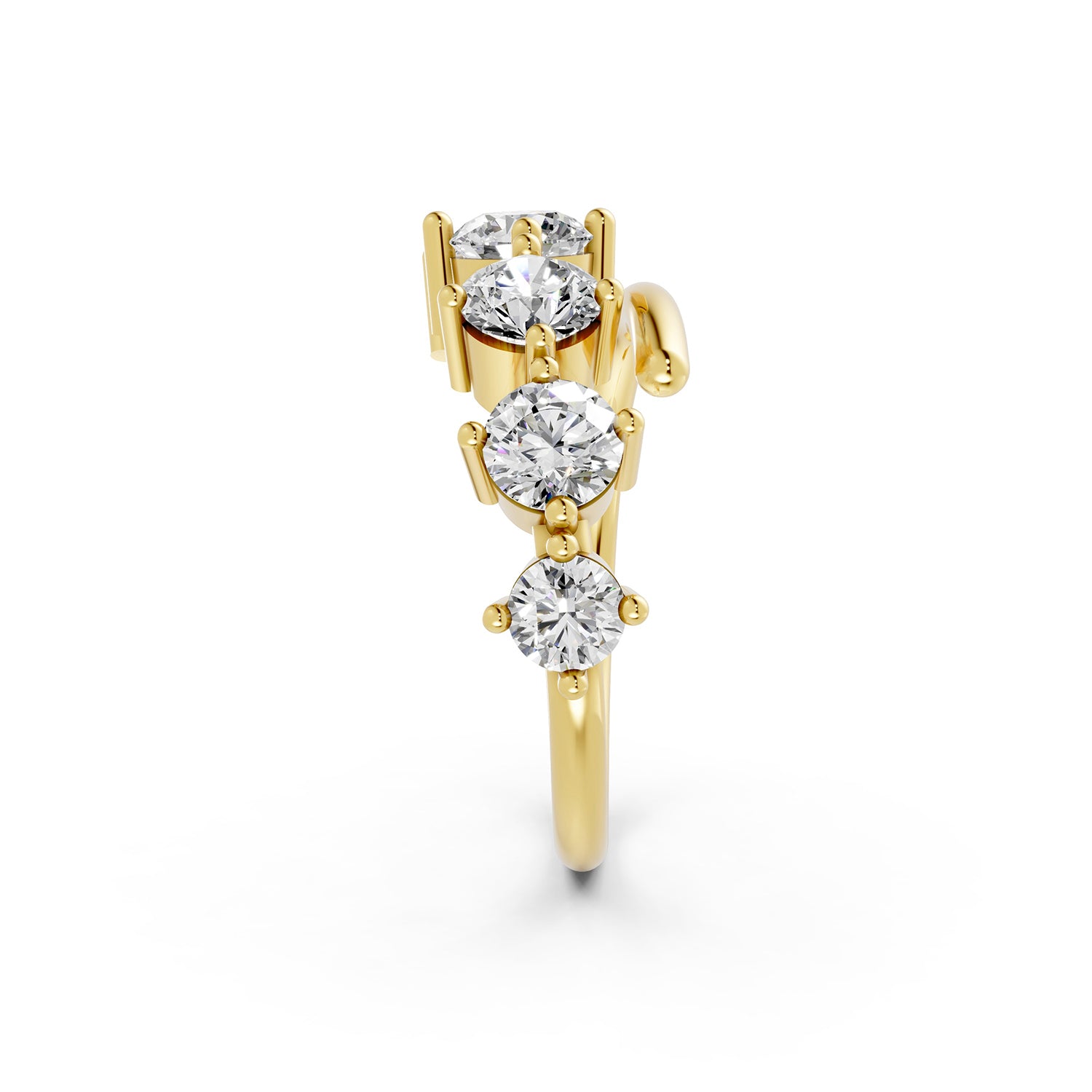Round Cut Lab-Grown Diamond Open Ring