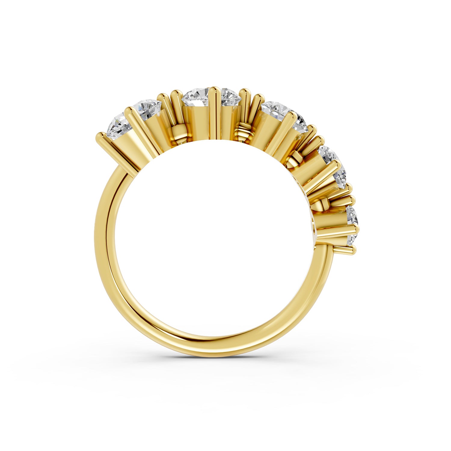 Round Cut Lab-Grown Diamond Open Ring