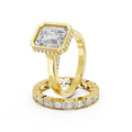 Emerald Cut Lab-Grown Diamond Bridal Ring Set