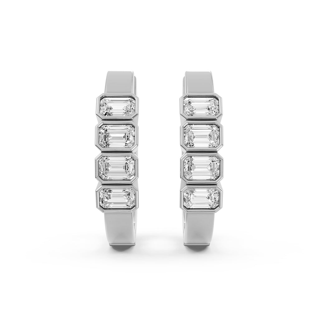 Princess Lab-Grown Diamond Hoop Earrings
