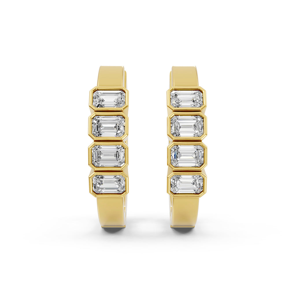 Princess Lab-Grown Diamond Hoop Earrings