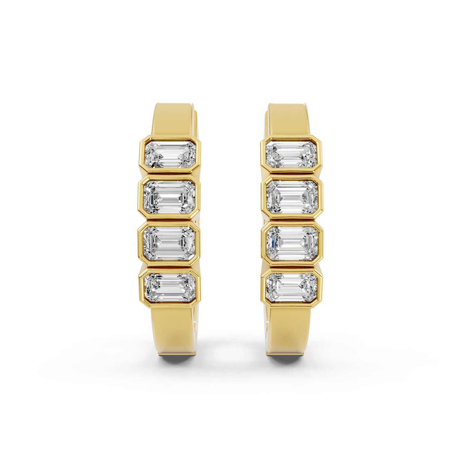 Princess Lab-Grown Diamond Hoop Earrings