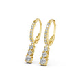 Round Lab-Grown Diamond Drop Hoop Earrings