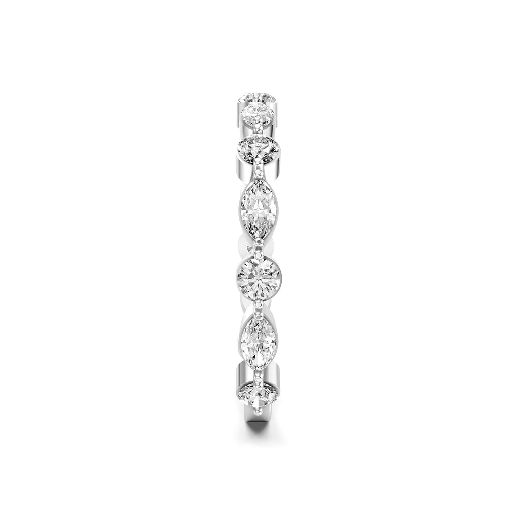 Alternating Marquise &amp; Round Lab-Grown Diamond Band Ring