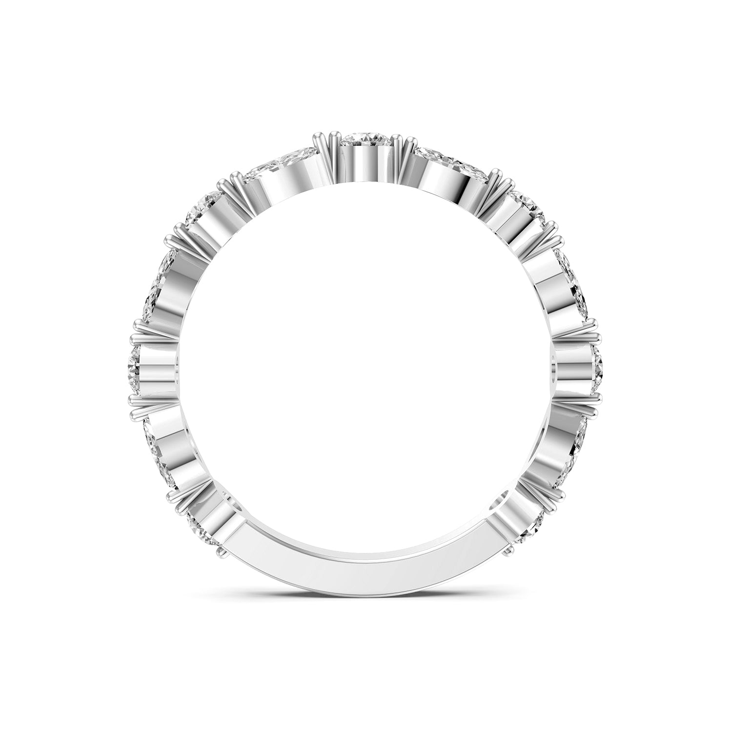 Alternating Marquise &amp; Round Lab-Grown Diamond Band Ring