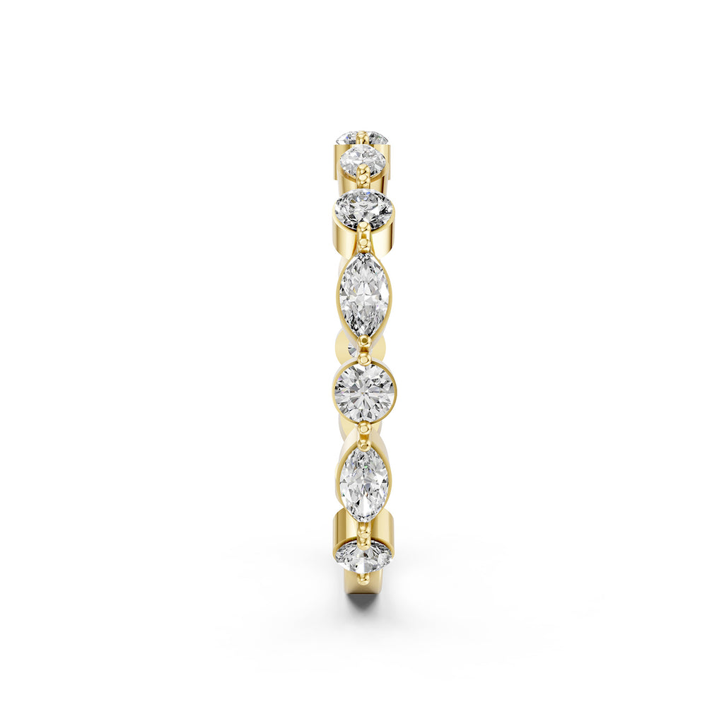 Alternating Marquise &amp; Round Lab-Grown Diamond Band Ring