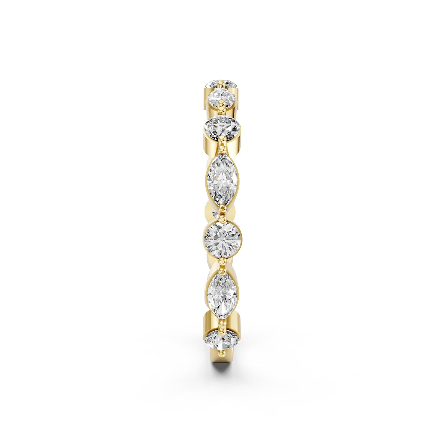 Alternating Marquise &amp; Round Lab-Grown Diamond Band Ring