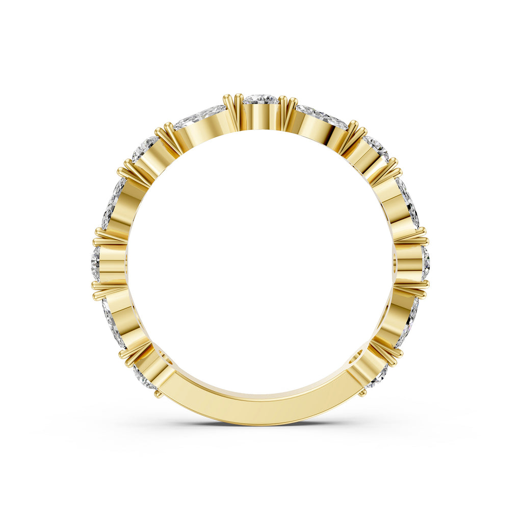 Alternating Marquise &amp; Round Lab-Grown Diamond Band Ring