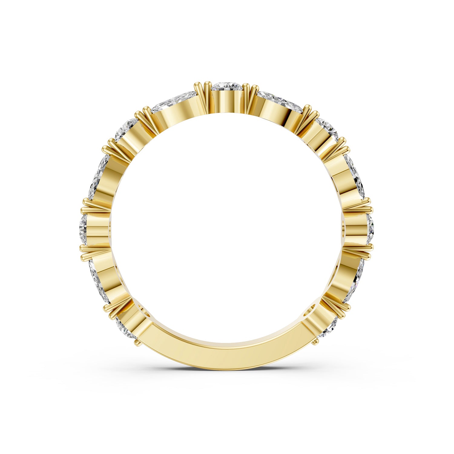 Alternating Marquise &amp; Round Lab-Grown Diamond Band Ring
