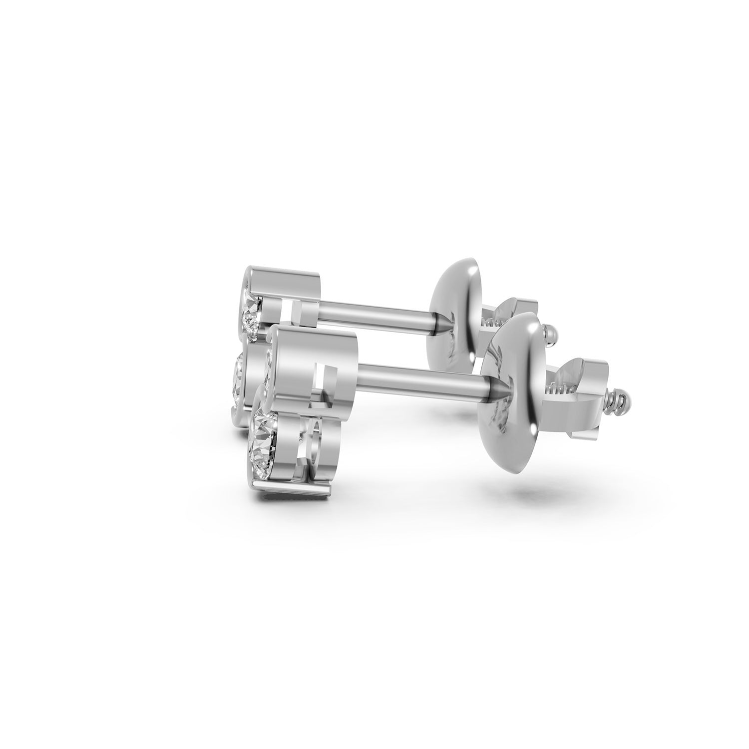 Dual Round Lab-Grown Diamond Stud Earrings