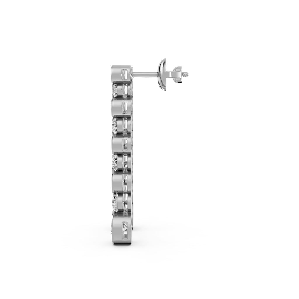 Graduated Round Lab-Grown Diamond Drop Earrings