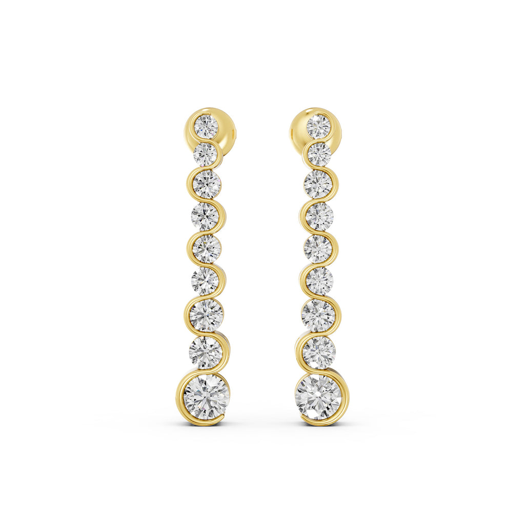Graduated Round Lab-Grown Diamond Drop Earrings