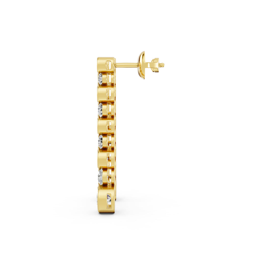 Graduated Round Lab-Grown Diamond Drop Earrings