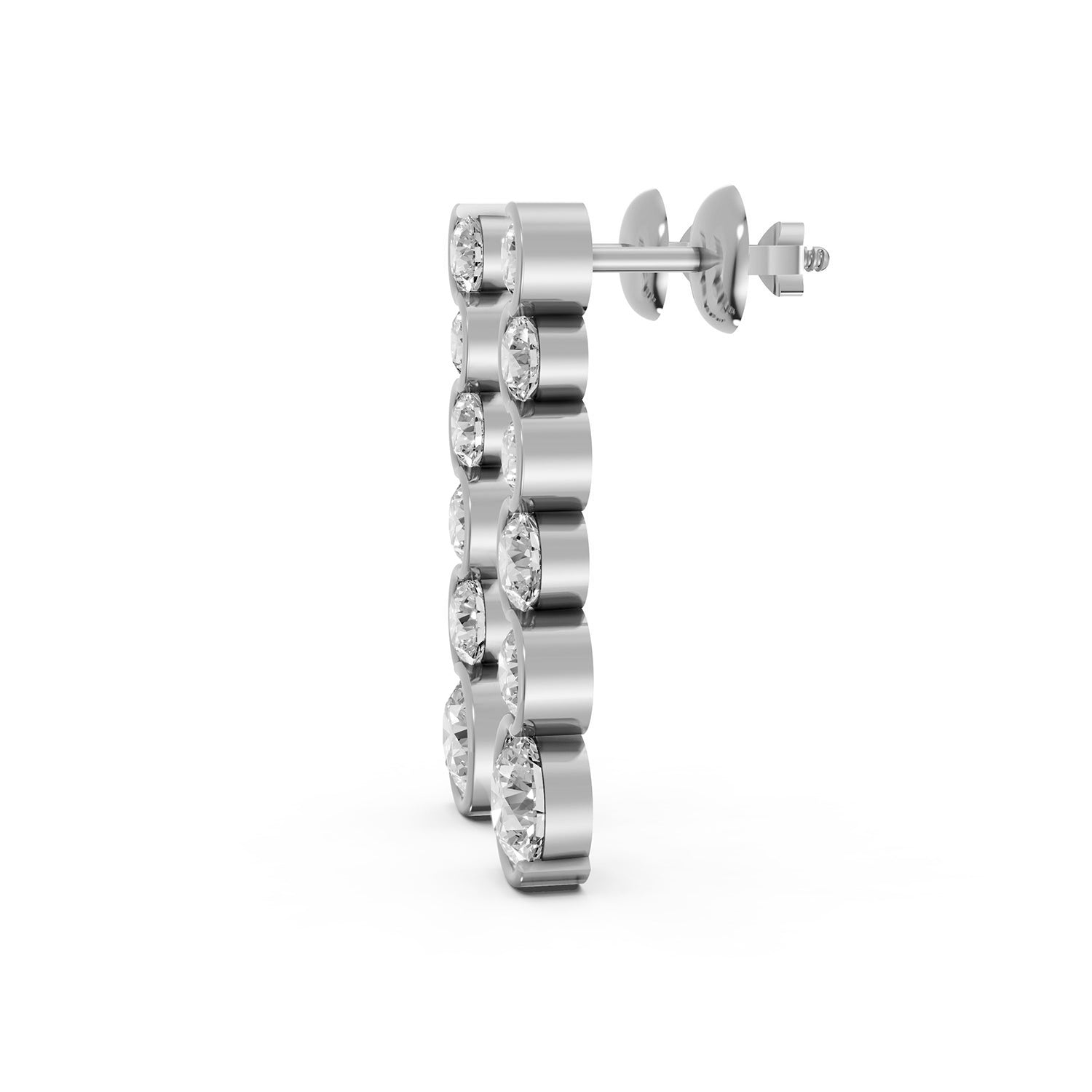 Graduated Bezel-Set Lab-Grown Diamond Drop Earrings