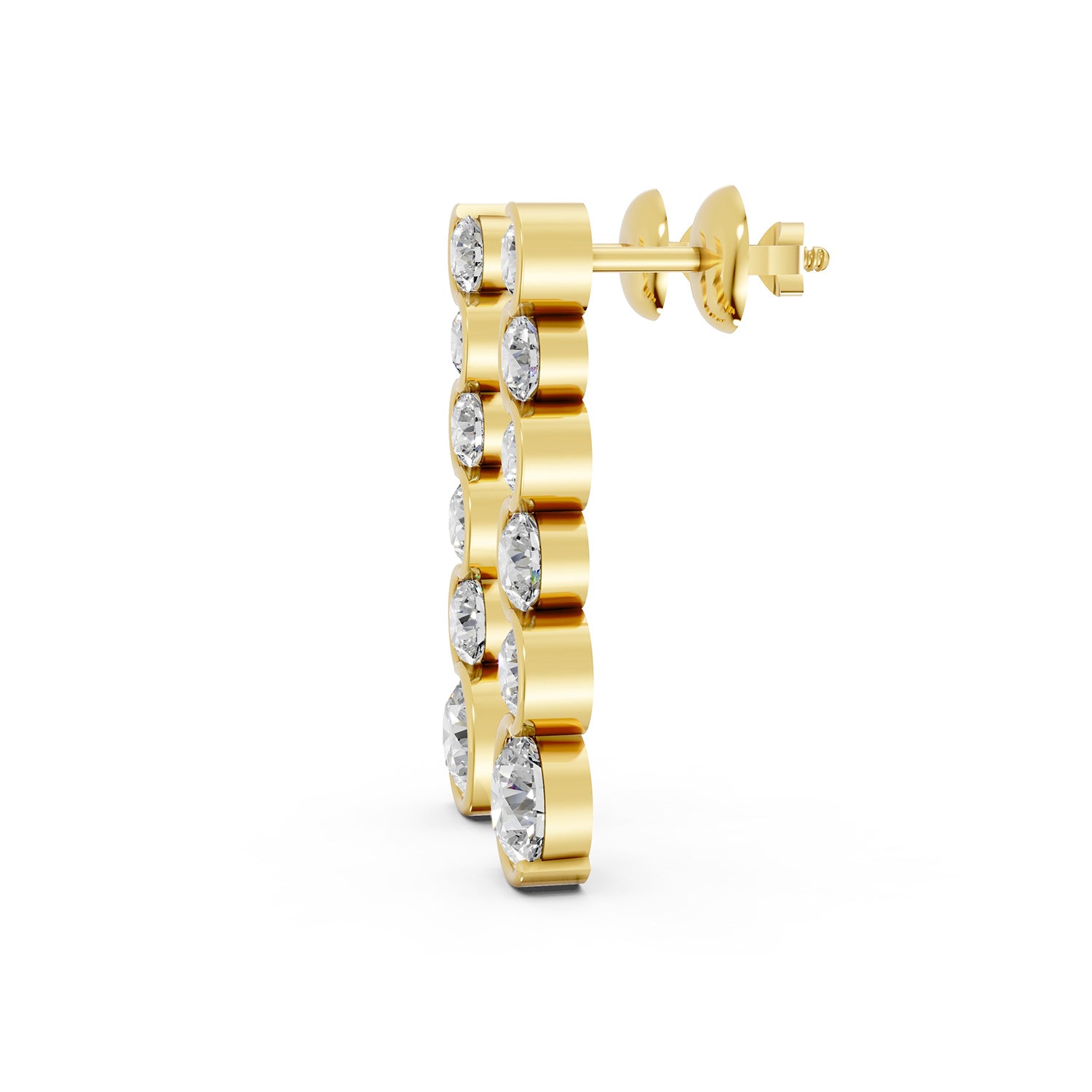 Graduated Bezel-Set Lab-Grown Diamond Drop Earrings