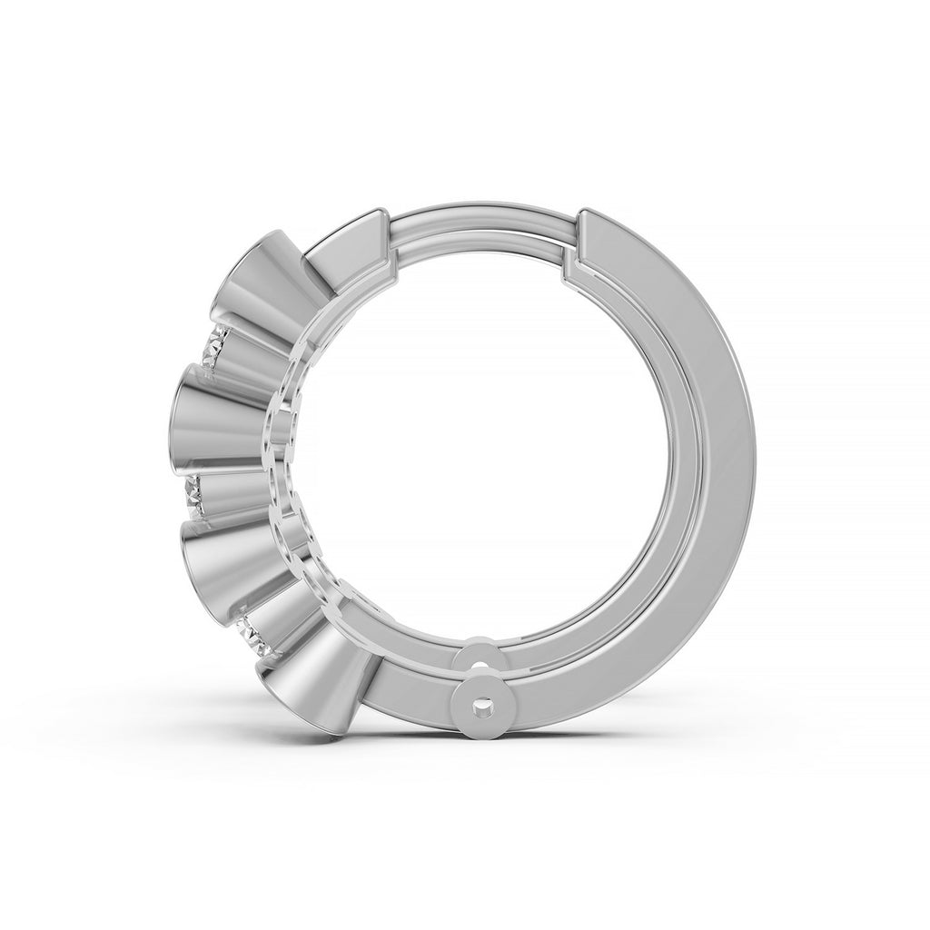 Round Lab-Grown Diamond Cluster Hoop Earrings