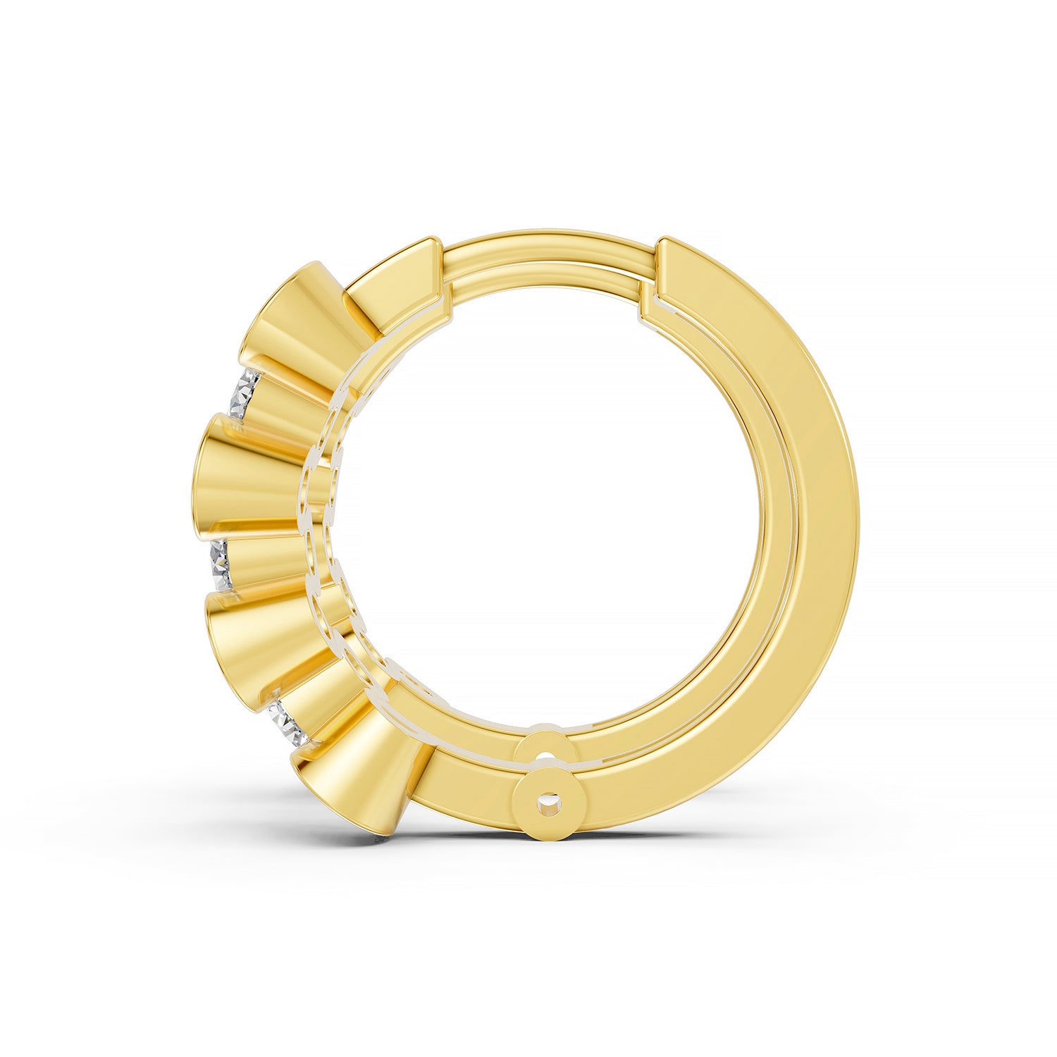 Round Lab-Grown Diamond Cluster Hoop Earrings