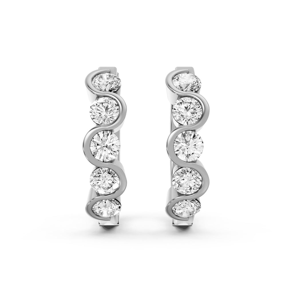 Round Lab-Grown Diamond Hoop Earrings