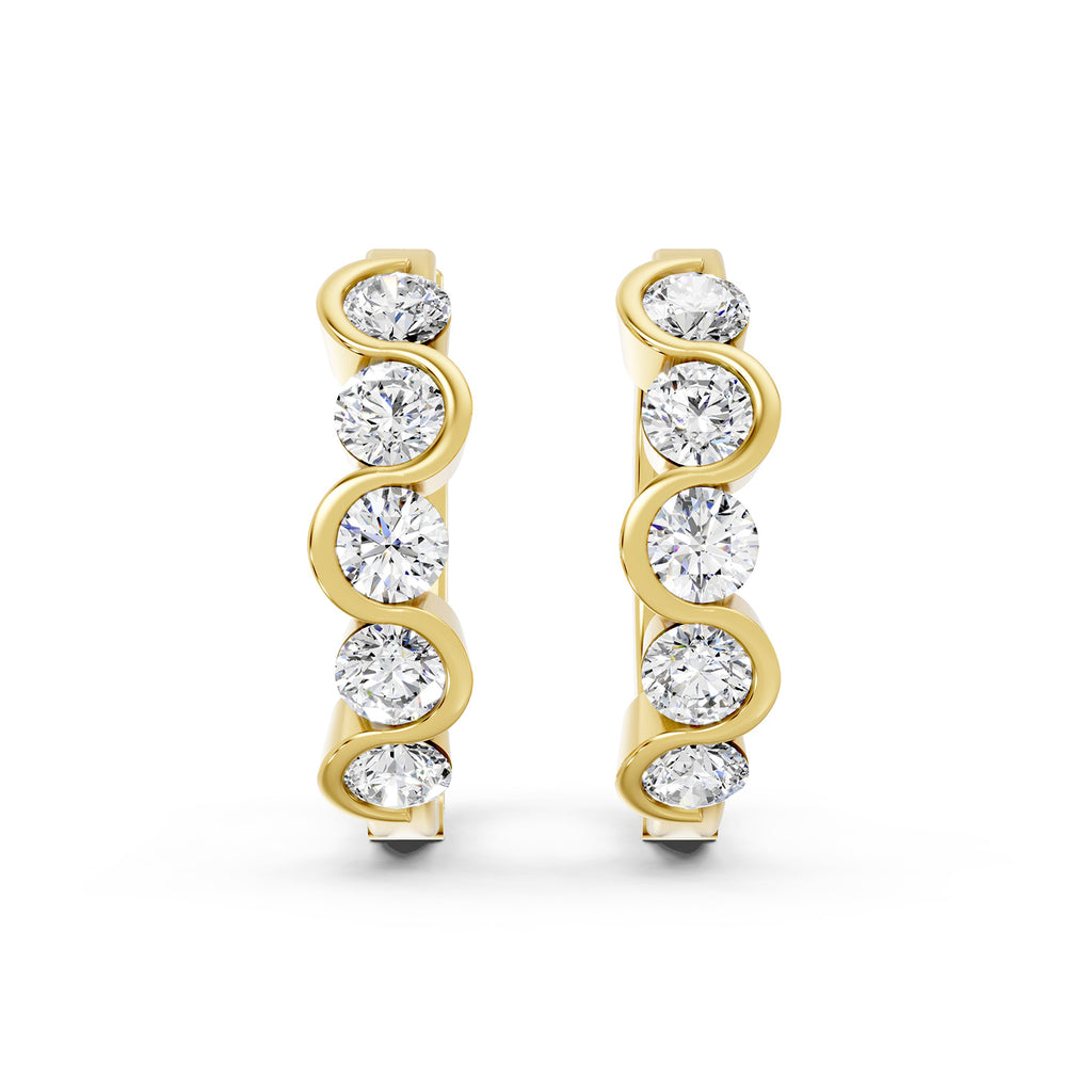 Round Lab-Grown Diamond Hoop Earrings