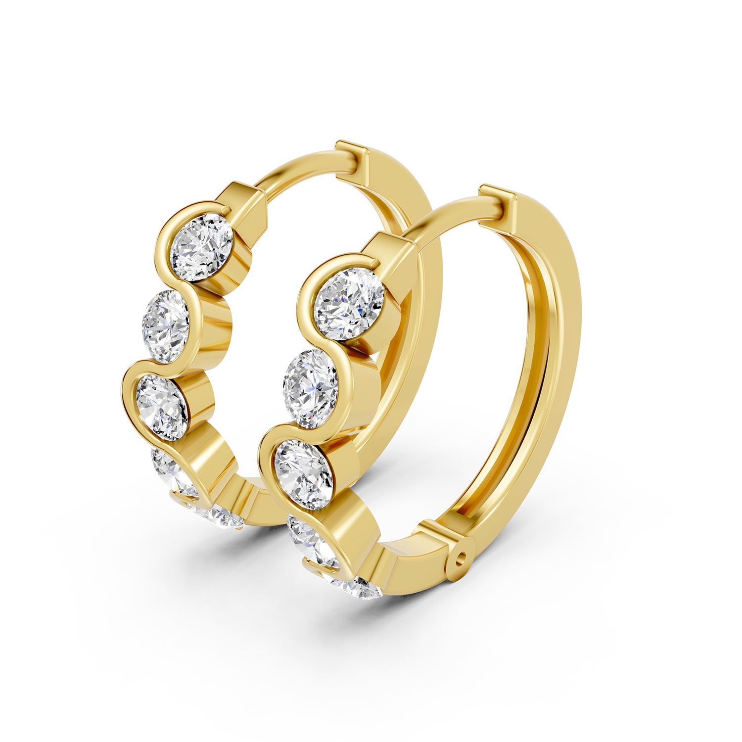 Round Lab-Grown Diamond Hoop Earrings