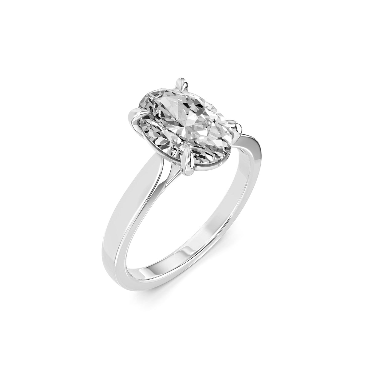 Oval Cut Lab-Grown Diamond Solitaire Ring