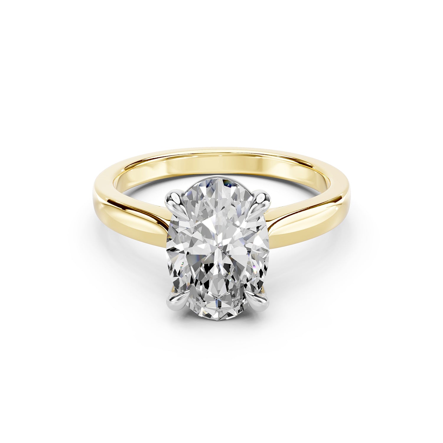 Oval Cut Lab-Grown Diamond Solitaire Ring