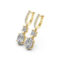 Oval & Princess Cut Lab-Grown Diamond Drop Hoop Earrings
