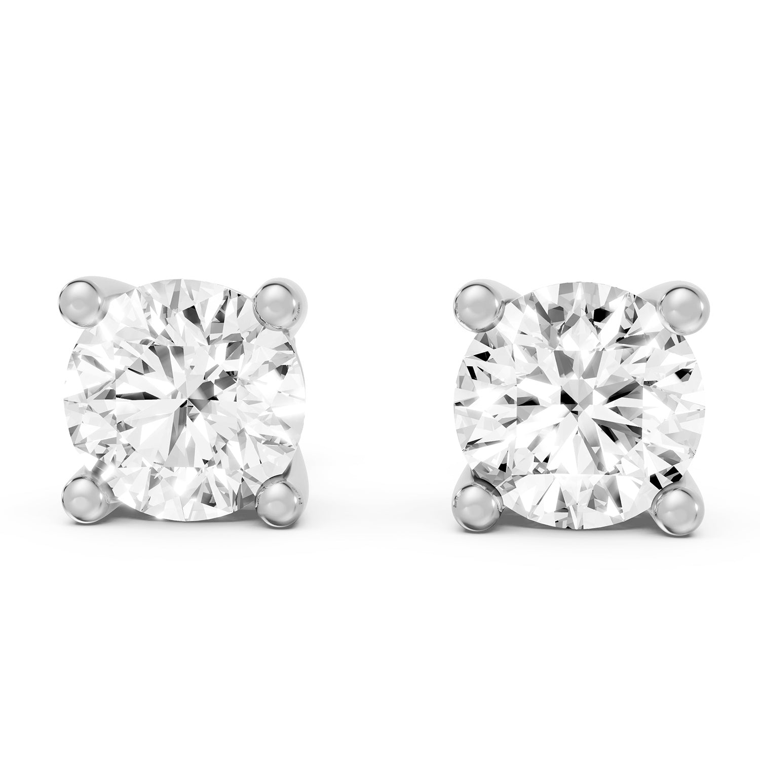 Round Lab-Grown Diamond Solitaire Stud Earrings