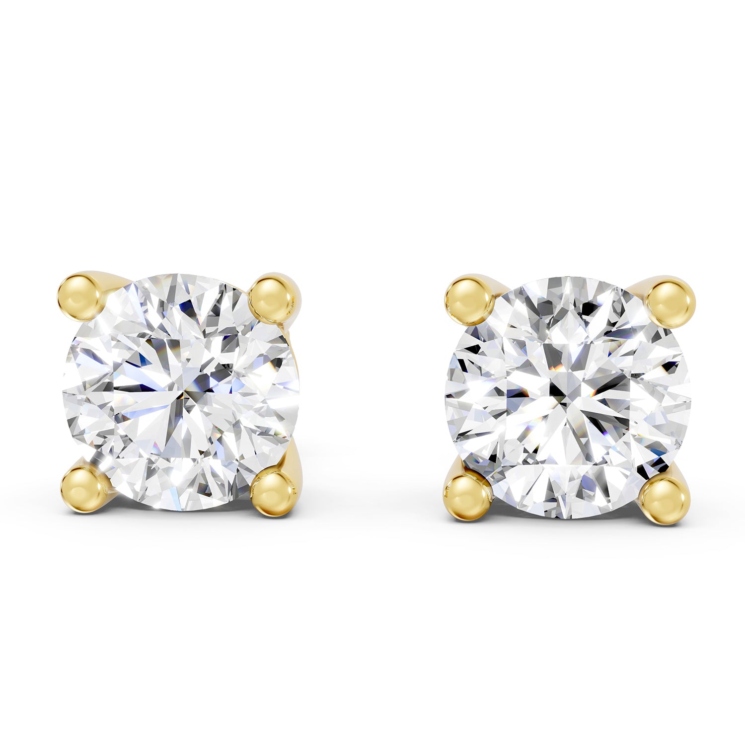 Round Lab-Grown Diamond Solitaire Stud Earrings