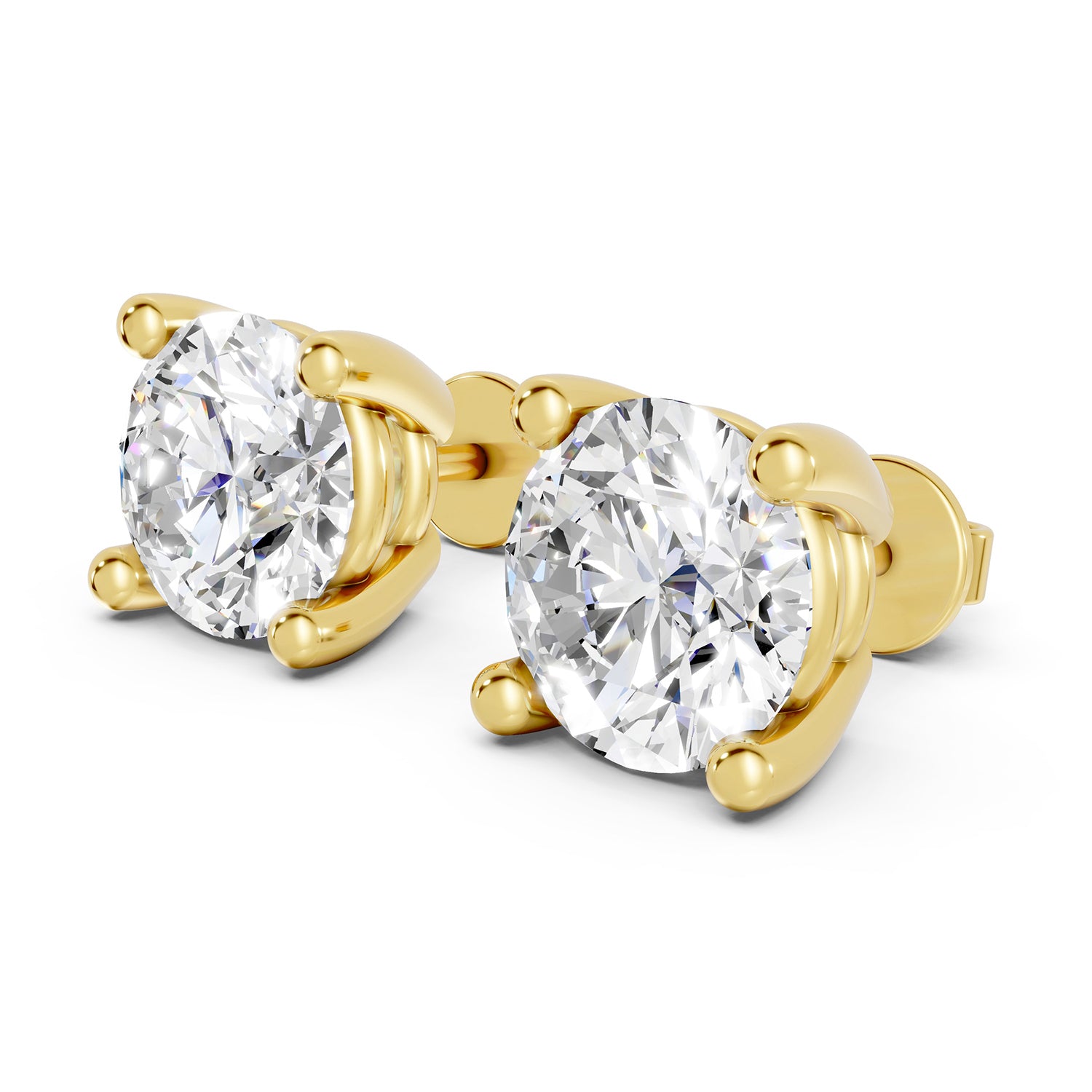 Round Lab-Grown Diamond Solitaire Stud Earrings