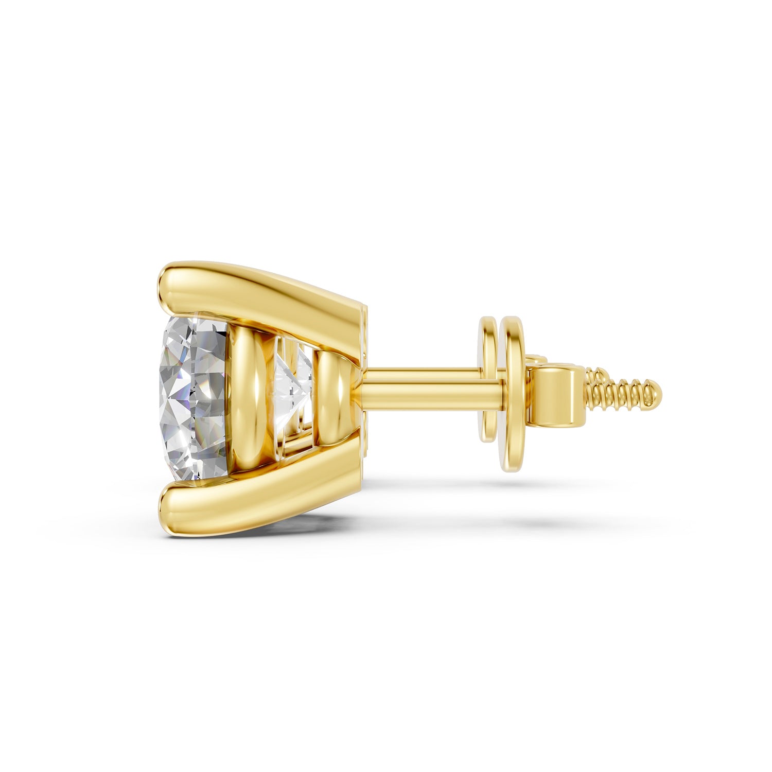 Round Lab-Grown Diamond Solitaire Stud Earrings