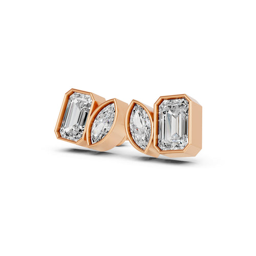Emerald & Marquise Lab-Grown Diamond Stud Earrings