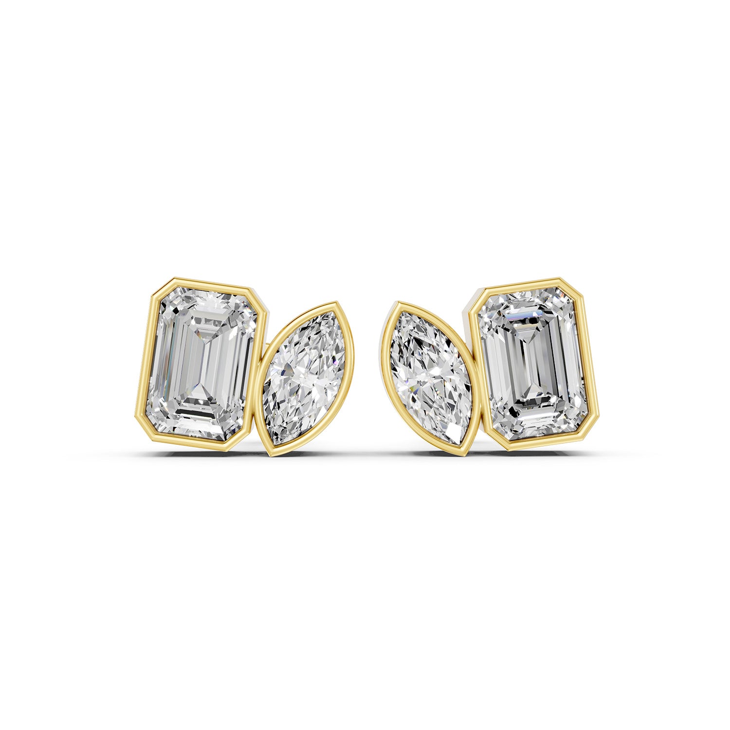 Emerald & Marquise Lab-Grown Diamond Stud Earrings