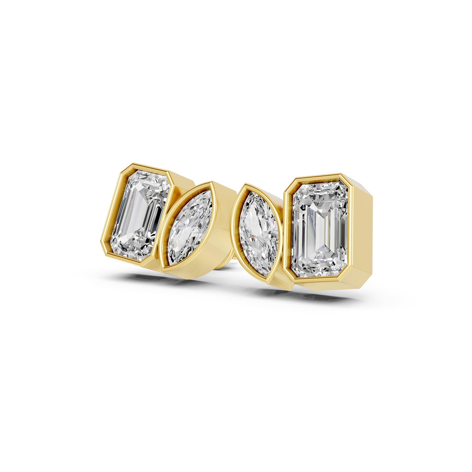 Emerald & Marquise Lab-Grown Diamond Stud Earrings