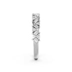 Emerald &amp; Round Cut Lab-Grown Diamond Band Ring
