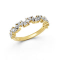 Emerald &amp; Round Cut Lab-Grown Diamond Band Ring
