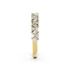 Emerald &amp; Round Cut Lab-Grown Diamond Band Ring